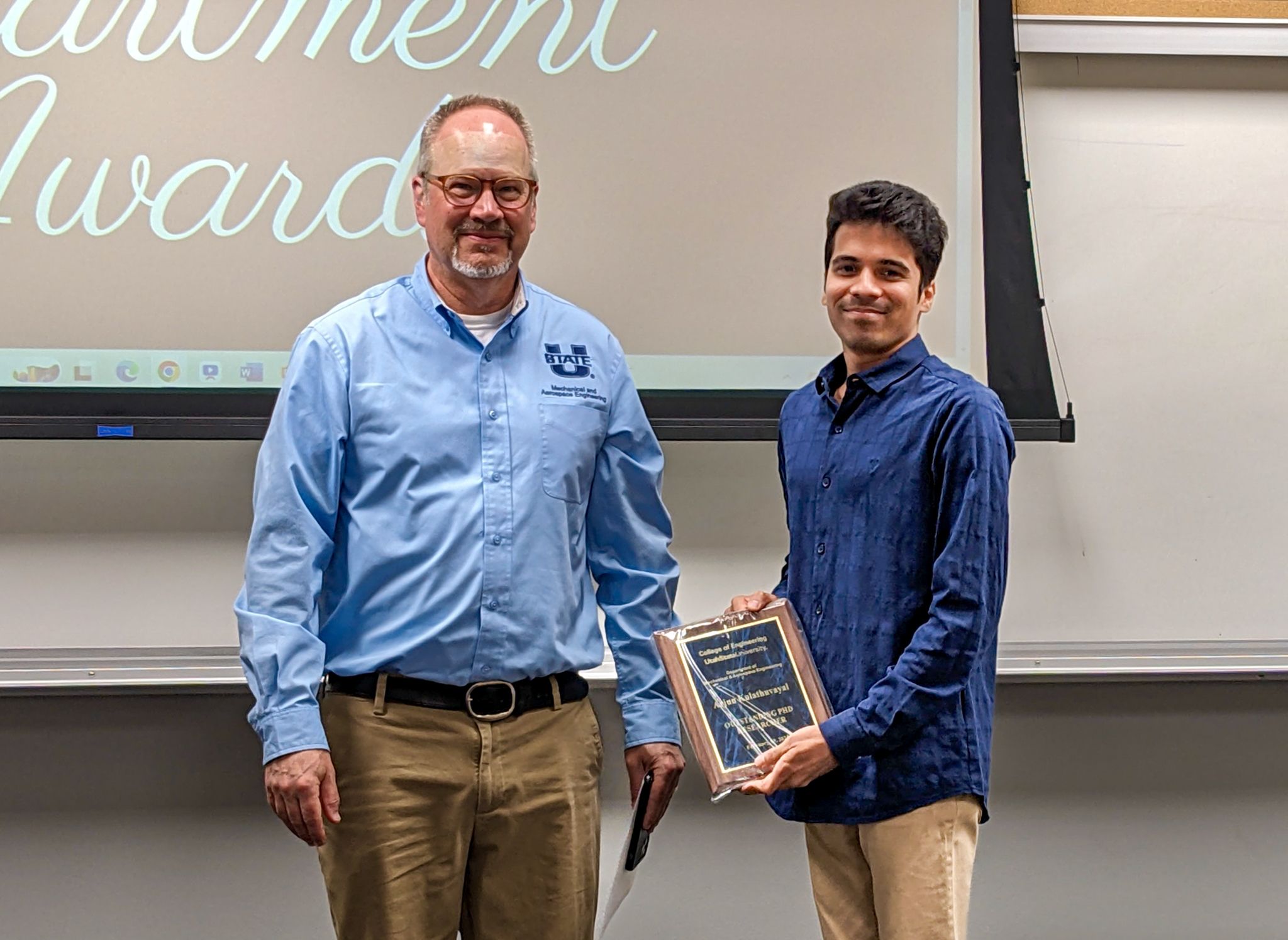 PhD Researcher of the Year MAE, Utah State.